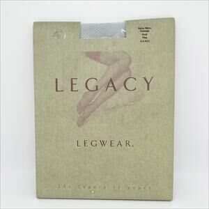 New Legacy Legwear Panty Hose Tights Italian Micro Fishnets in Dove Blue Plus